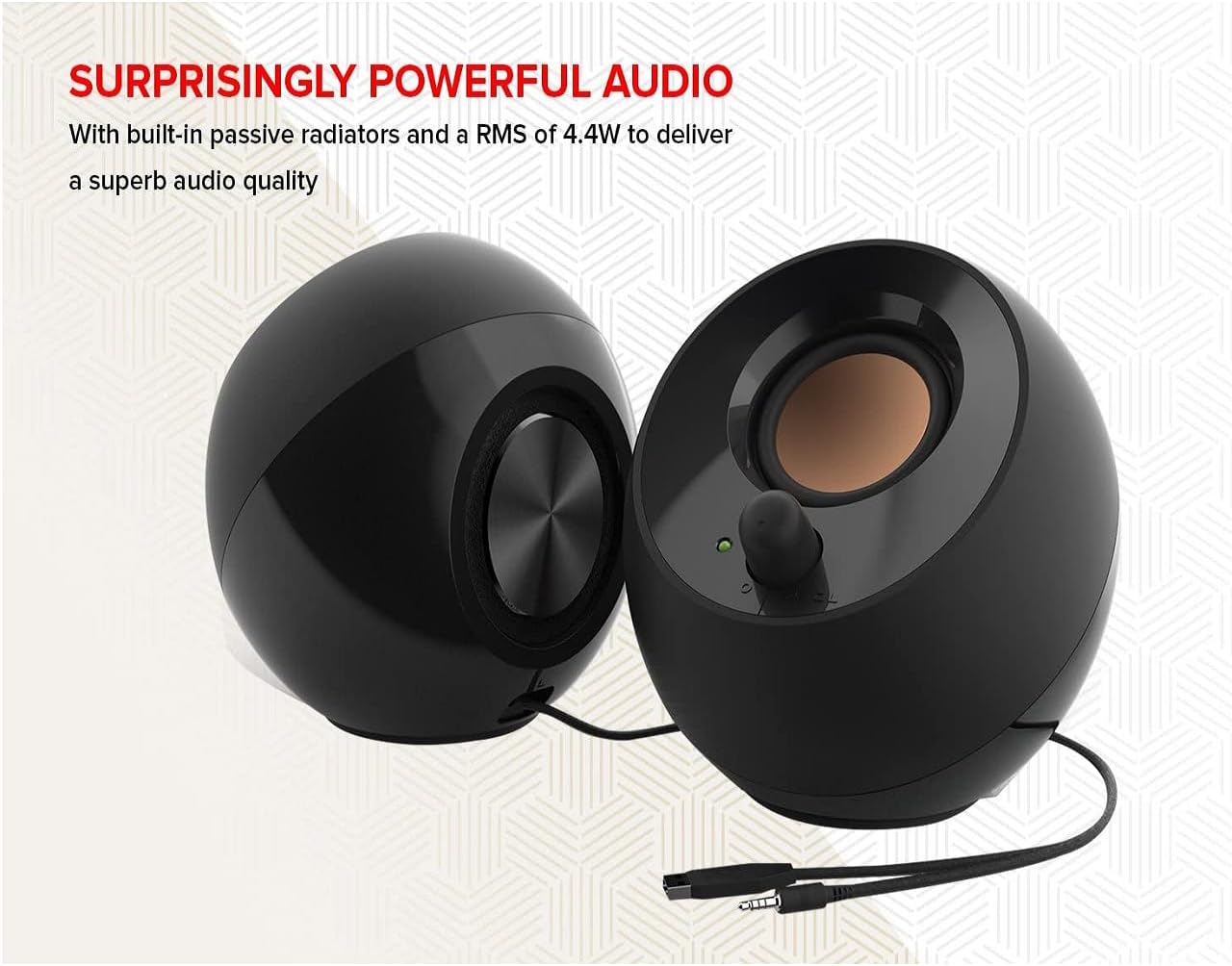 Creative Pebble 2.0, USB Desktop Stereo Speakers for PC/Laptop, Black - Image 3