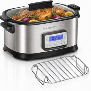 Homtone 6.5Qt 11-in-1 Multi Cooker, Slow Cooker with Sear, Sous Vide & Rice