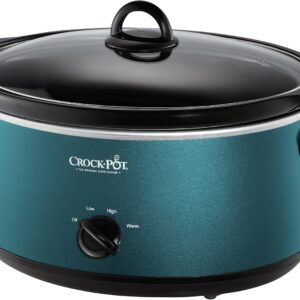 Crock-Pot 7-Quart Manual Slow Cooker, Family Size Serves 8+ People & Fits 6-lb Roast, Removable Stoneware with Warming Setting, Dishwasher Safe for Easy Cleanup, Turquoise