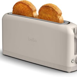 bella Fits-Anywhere™ 2-Slice Slim Toaster, Long Slot & Extra Wide, Oatmilk